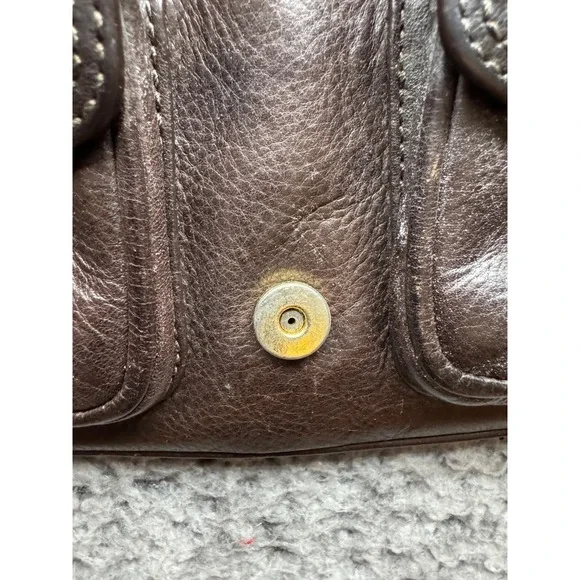Vintage Coach Legacy Women's Double Turn Lock & Buckle Leather‎ Wristlet Brown